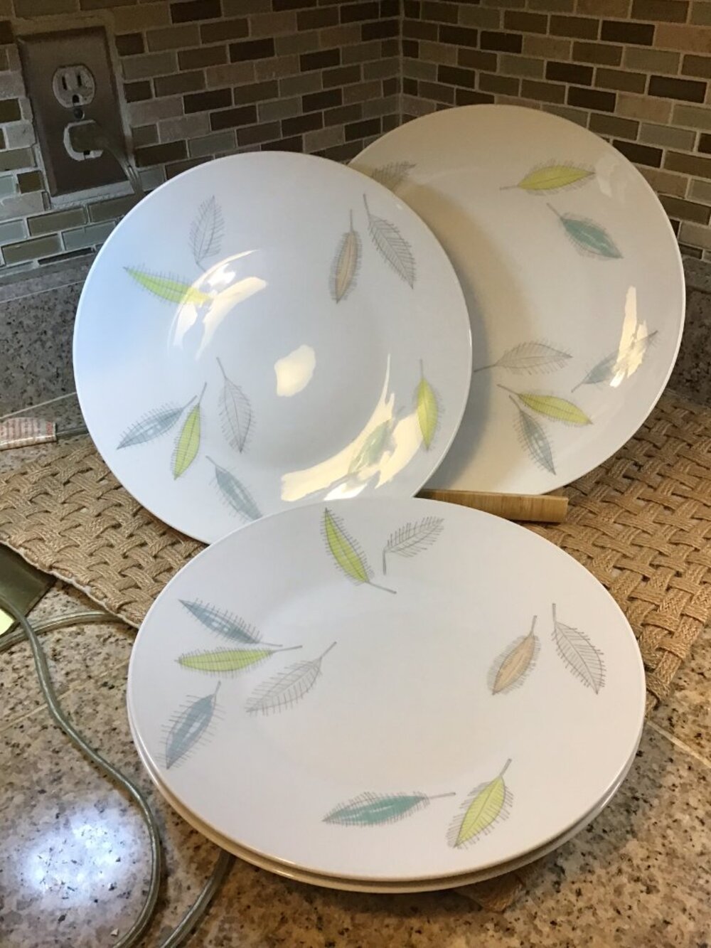 Rosenthal Germany Vtg Rare Mid-Centrury 1960's Leaves 4pc place set